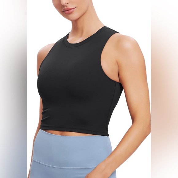 Natural Feelings Sports Bras for Women,Sleeveless Fitness Crop Tops, Black - NWT - Picture 6 of 8